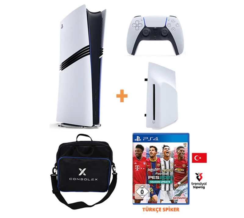 Sony PlayStation 5 Pro 2TB Konsol + Disk Driver + FC 26 Türkçe CD Oyun + Şarj İstasyonu + Çanta (CFI-7021 Avrupa)