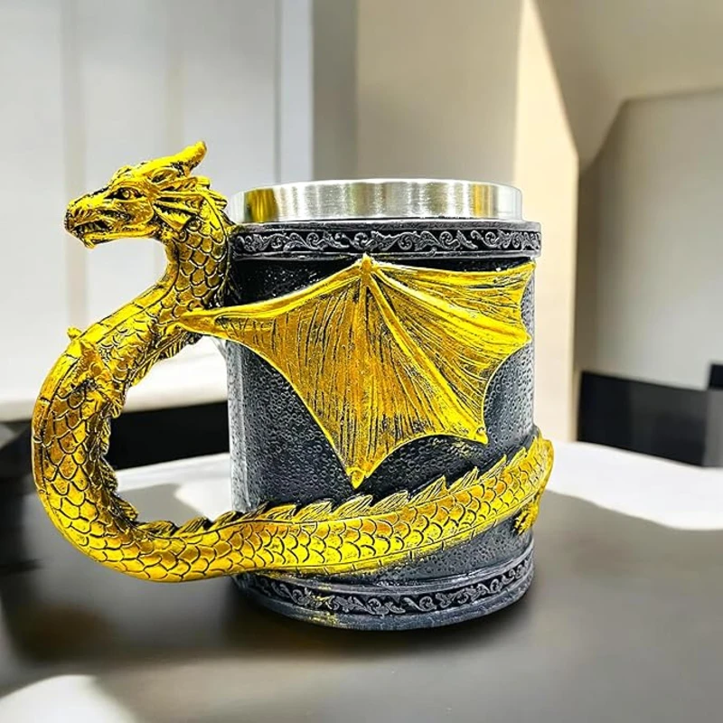 Augen 3D Skull Kupa – Çelik & Reçine Gothic Tasarım CL-220084