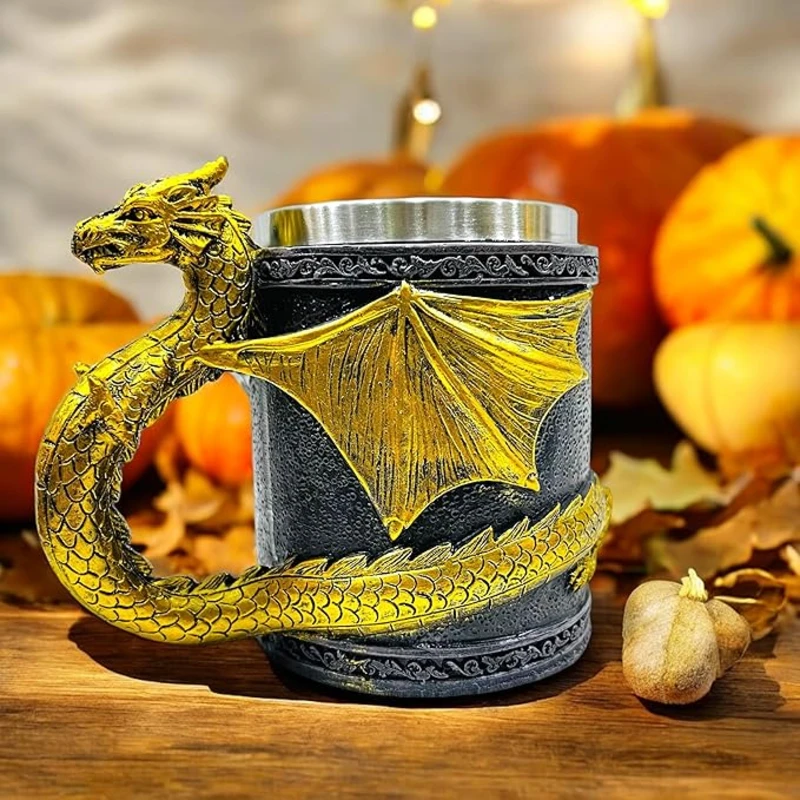 Augen 3D Skull Kupa – Çelik & Reçine Gothic Tasarım CL-220084