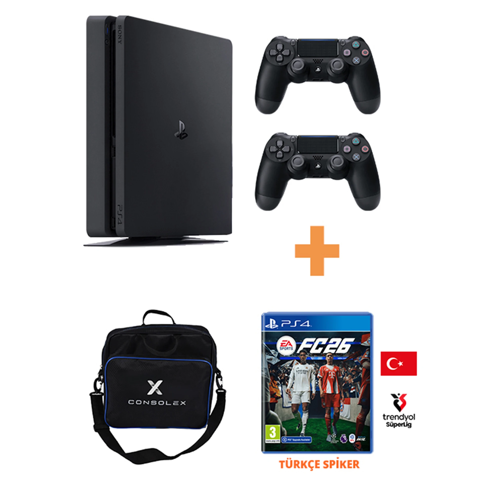 Sony PlayStation 4 Slim 1TB + FC 26 Disk Oyun + 2 Adet V2 Kol – PS4 (Yenilenmiş)