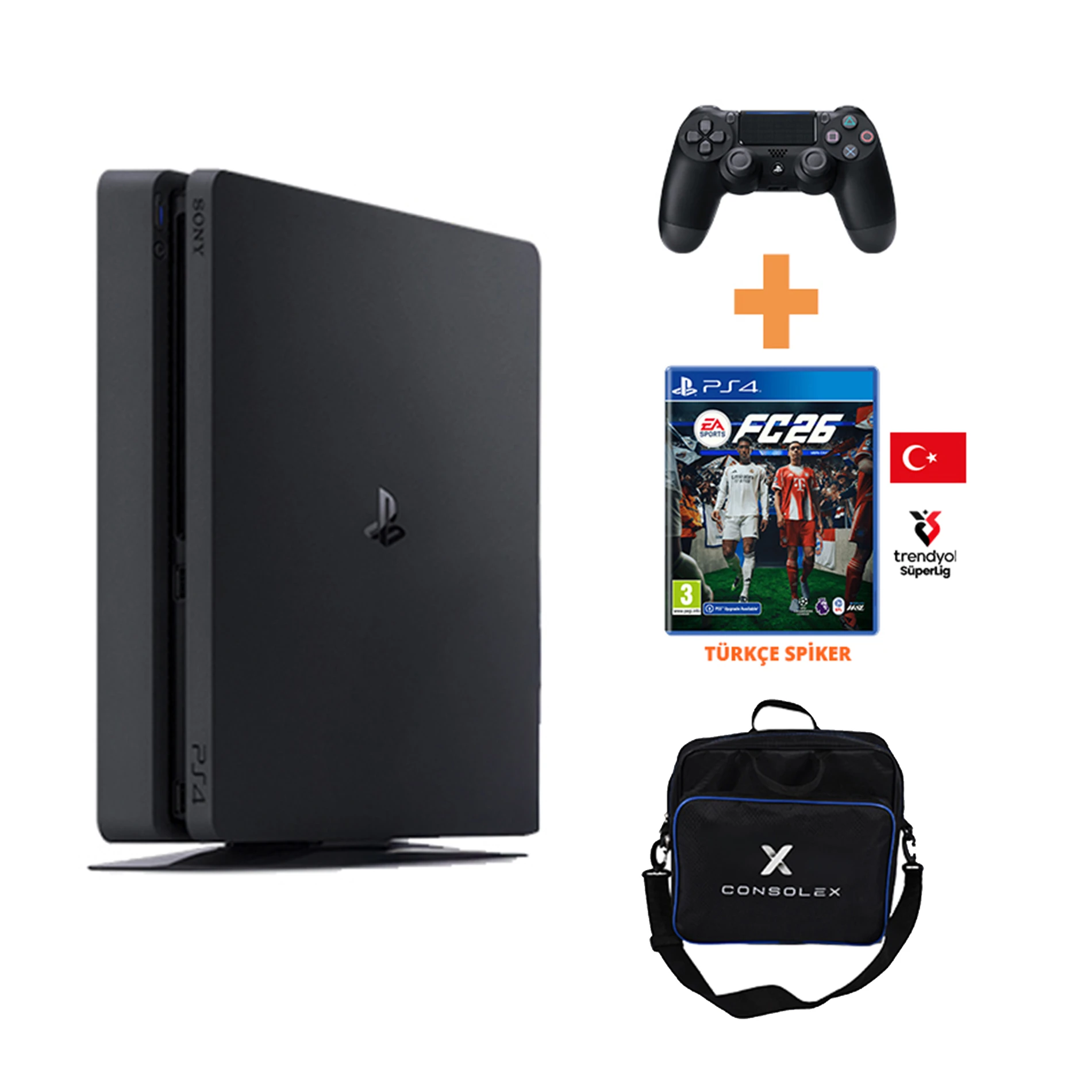 Sony PlayStation 4 Slim 500GB + FC 26 Disk Oyun + 1 Adet V2 Kol – PS4 (Yenilenmiş)