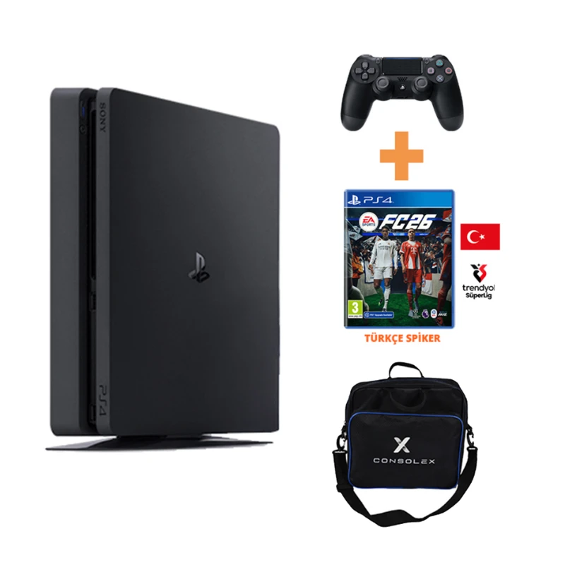 Sony PlayStation 4 Slim 1TB + FC 26 Disk Oyun + 1 Adet V2 Kol – PS4 (Yenilenmiş)