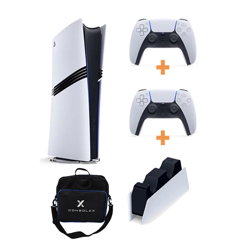 Sony PlayStation 5 Pro 2TB Konsol + 2 Kol + Şarj İstasyonu + Çanta (CFI-7021 Avrupa)