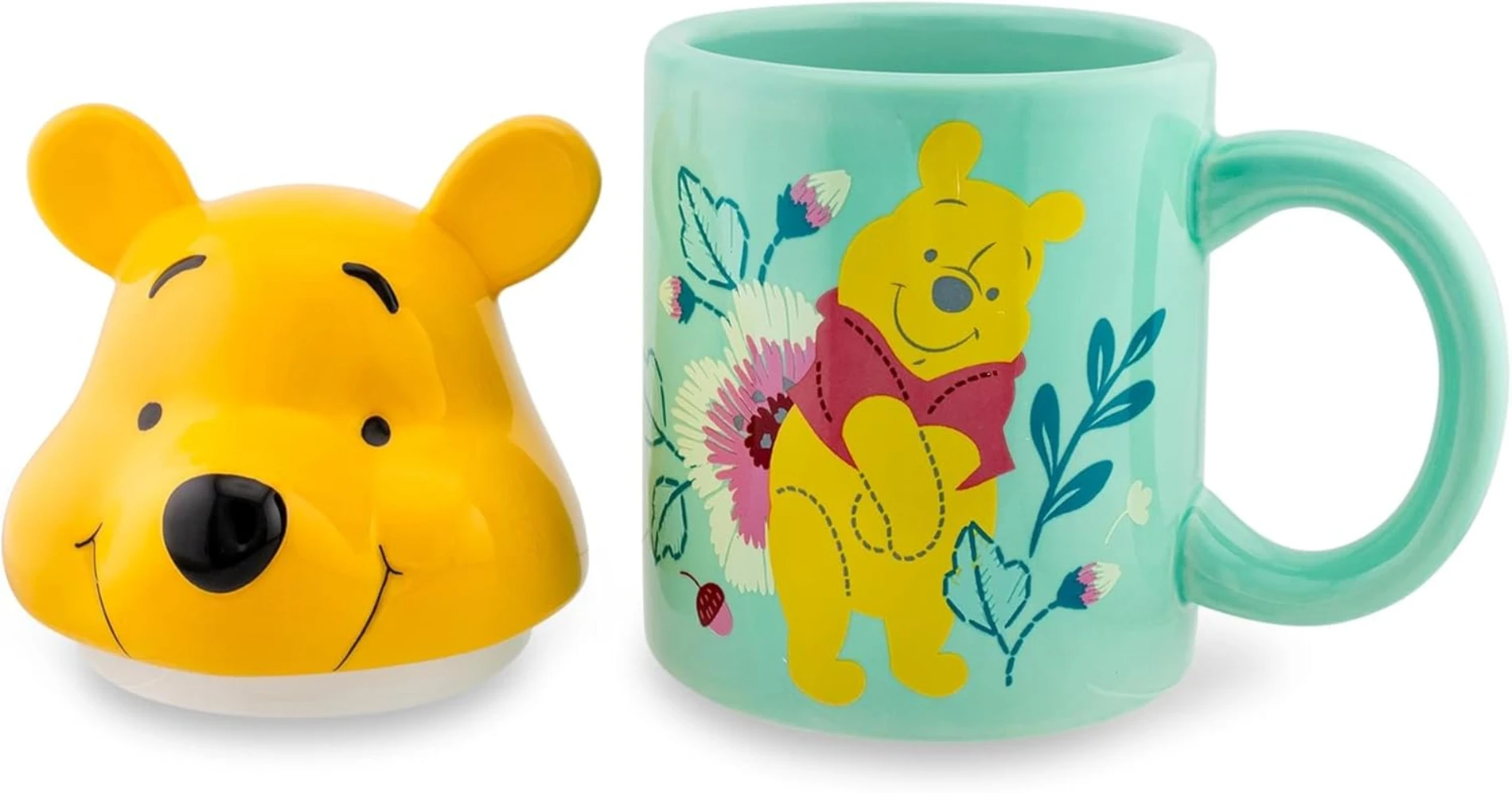 Disney Winnie the Pooh Seramik Kupa – Kapaklı 3D Tasarım (530 ml) CL-PYM-020