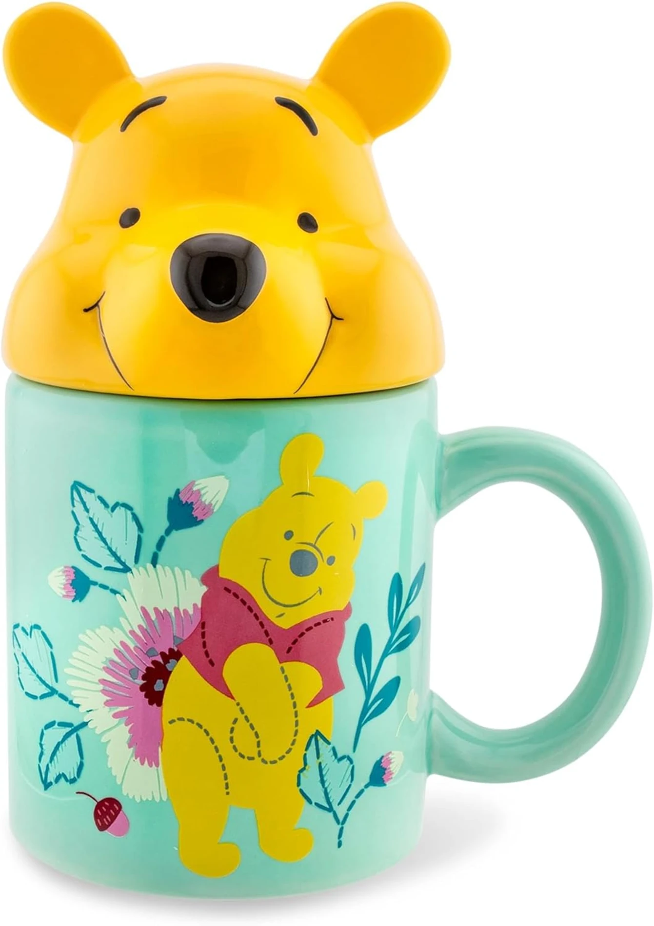 Disney Winnie the Pooh Seramik Kupa – Kapaklı 3D Tasarım (530 ml) CL-PYM-020