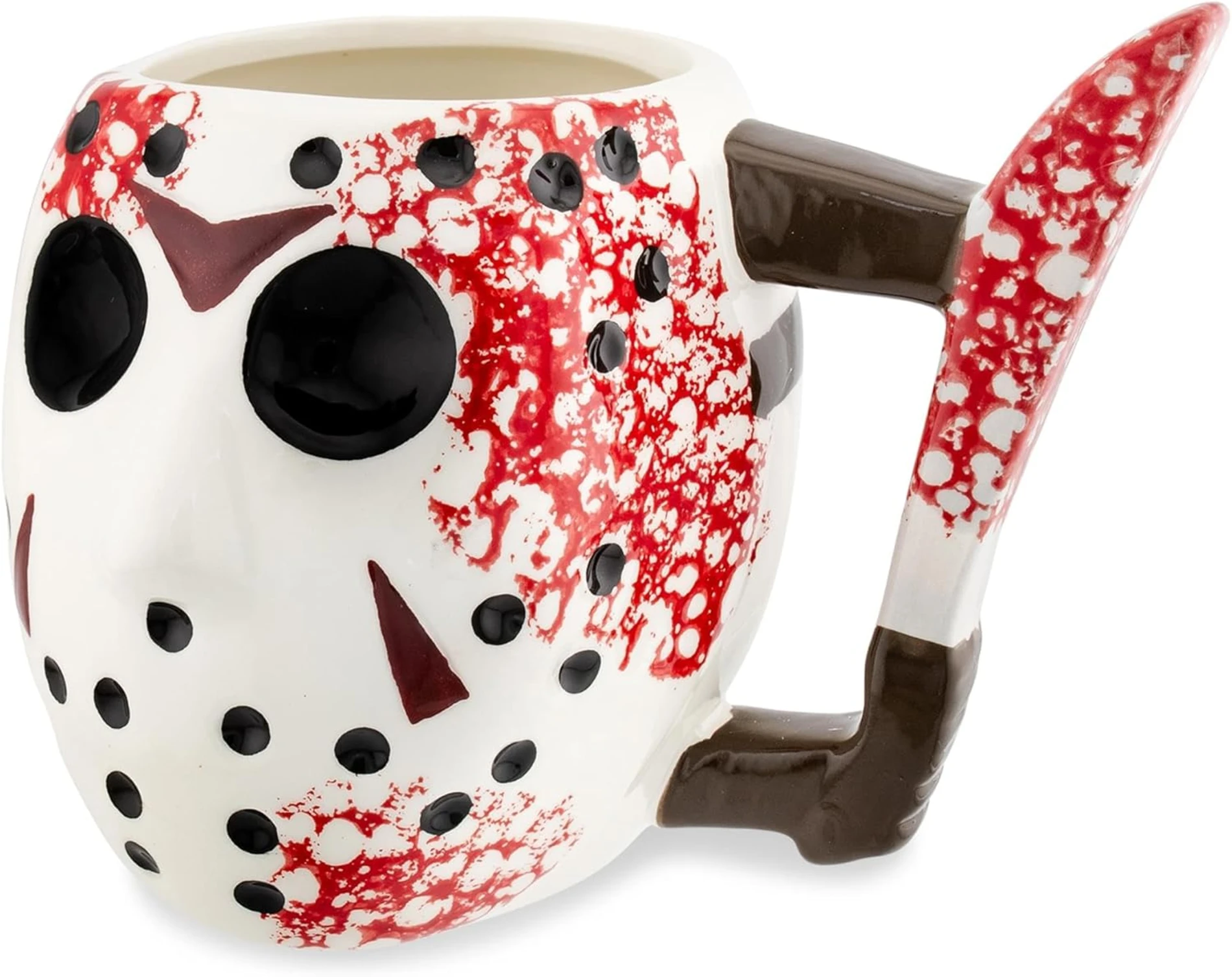 Friday the 13th Jason Mask 3D Seramik Kupa Bardak – Silver Buffalo Lisanslı  CL-K46