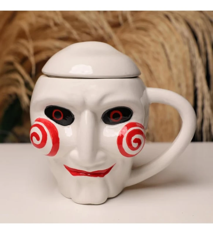 Saw 3D Seramik Kupa Bardak Kapaklı CL-K37