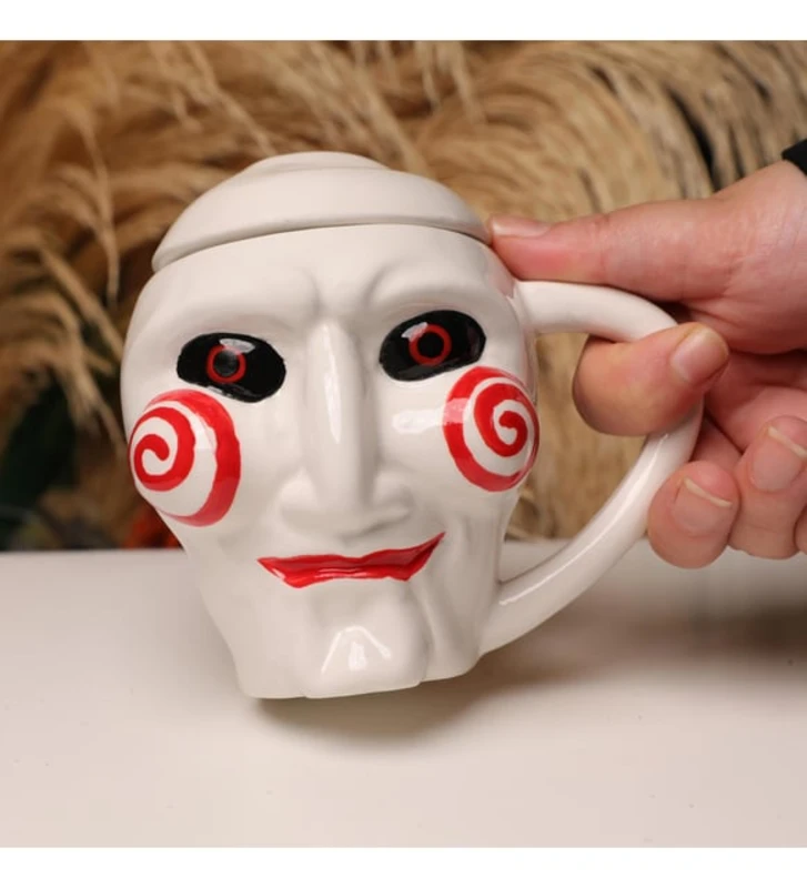 Saw 3D Seramik Kupa Bardak Kapaklı CL-K37