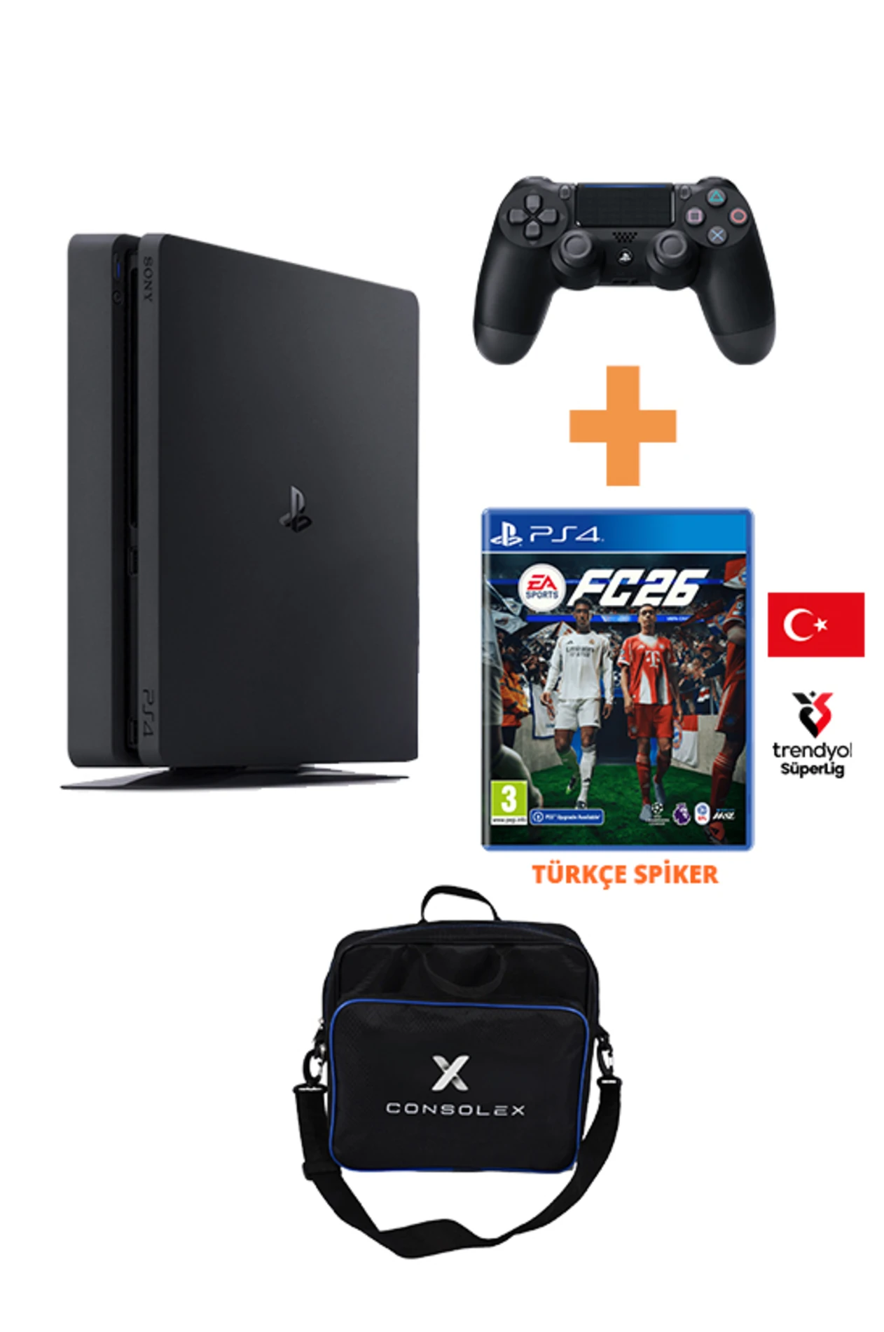 Sony PlayStation 4 Slim 500GB + FC 26 Disk Oyun + 1 Adet V2 Kol – PS4 (Yenilenmiş)