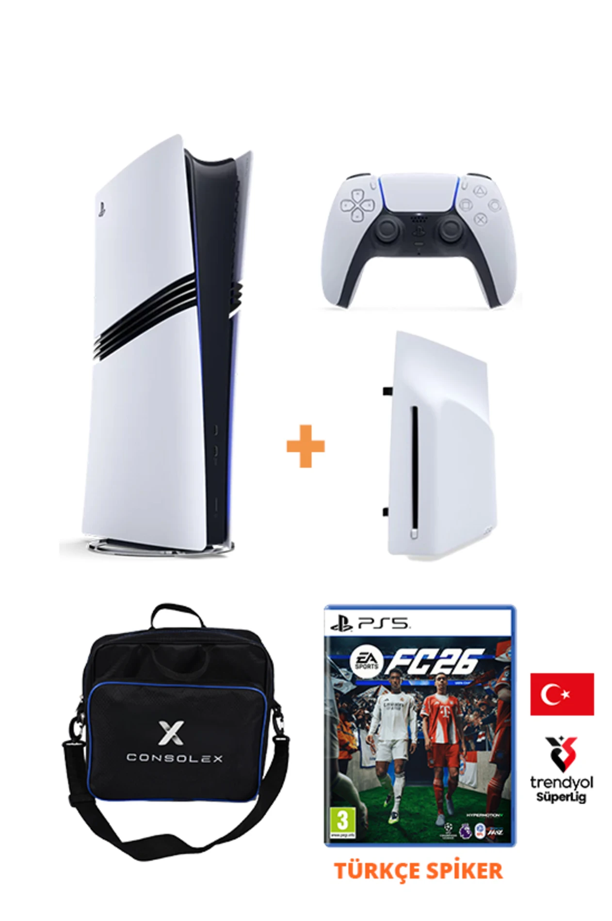 Sony PlayStation 5 Pro 2TB Konsol + Disk Driver + FC 26 Türkçe CD Oyun – Tek Kol (CFI-7021 Avrupa)