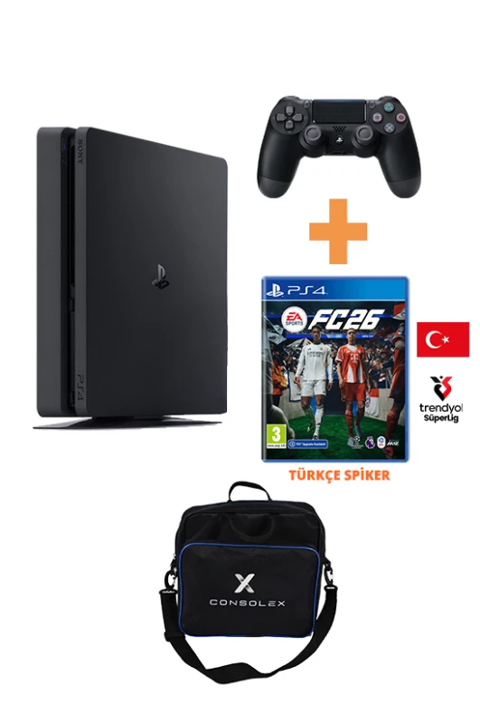 Sony PlayStation 4 Slim 1TB + FC 26 Disk Oyun + 1 Adet V2 Kol – PS4 (Yenilenmiş)