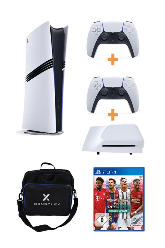 Sony PlayStation 5 Pro 2TB Konsol + 2 Kol + Disk Driver + PES 2021 CD Oyun (CFI-7021 Avrupa)