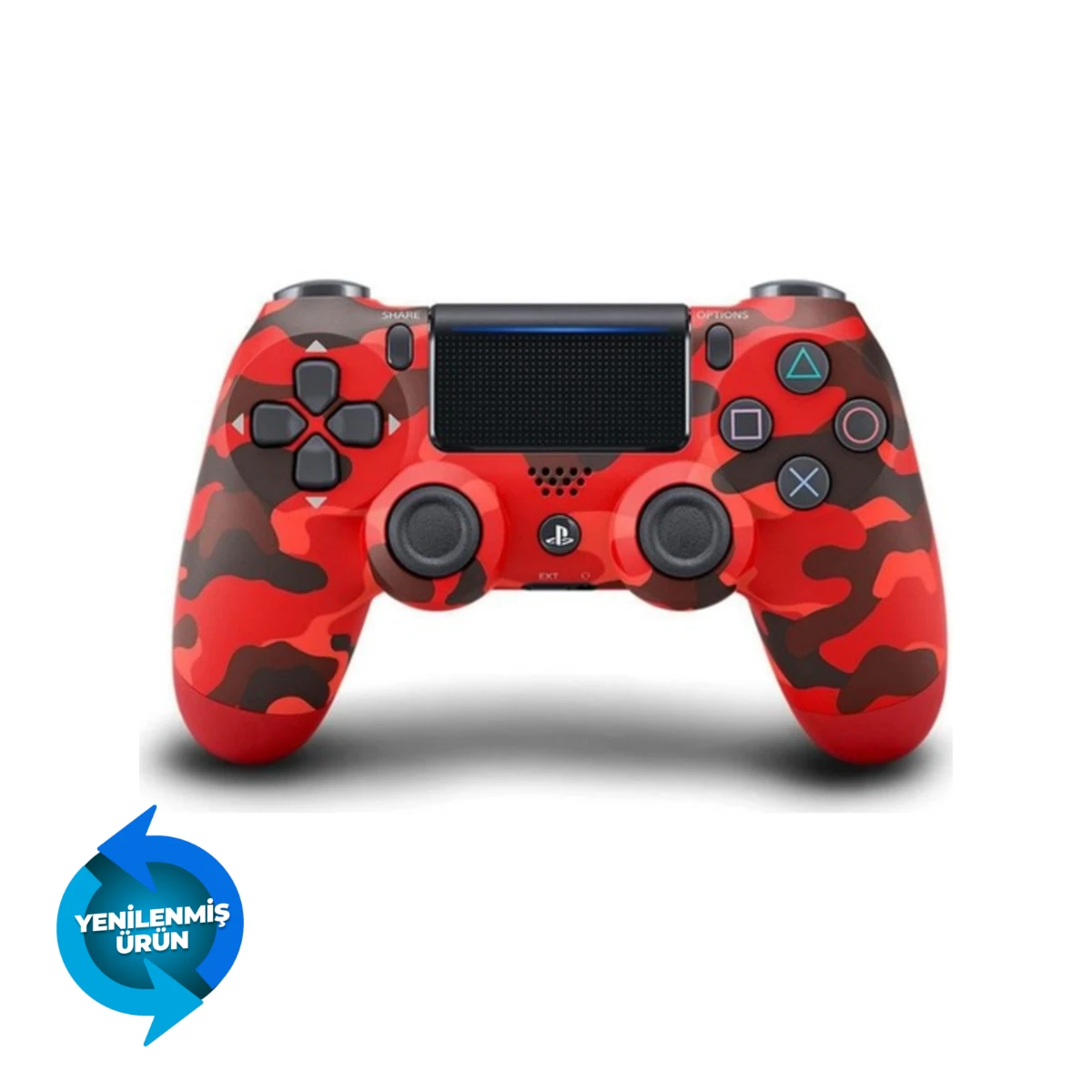 Sony DualShock 4 PS4 Kablosuz Oyun Kumandası – Siyah-Kırmızı Kamuflaj (Yenilenmiş)