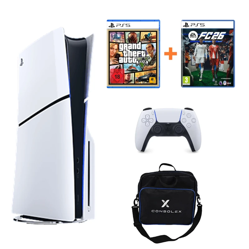 Sony PS5 Slim CD Edition 1TB CFI-2116 + GTA 5 + Tek Kol + ConsoleX Çanta