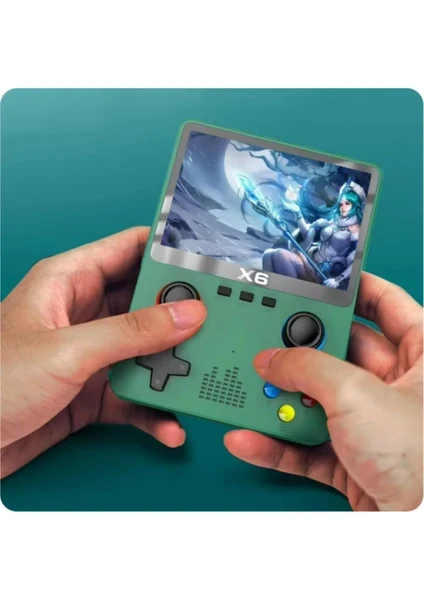 X6 Taşınabilir Retro Oyun Konsolu – 10.000 Yüklü Oyun – HD Game Stick (Yeşil)