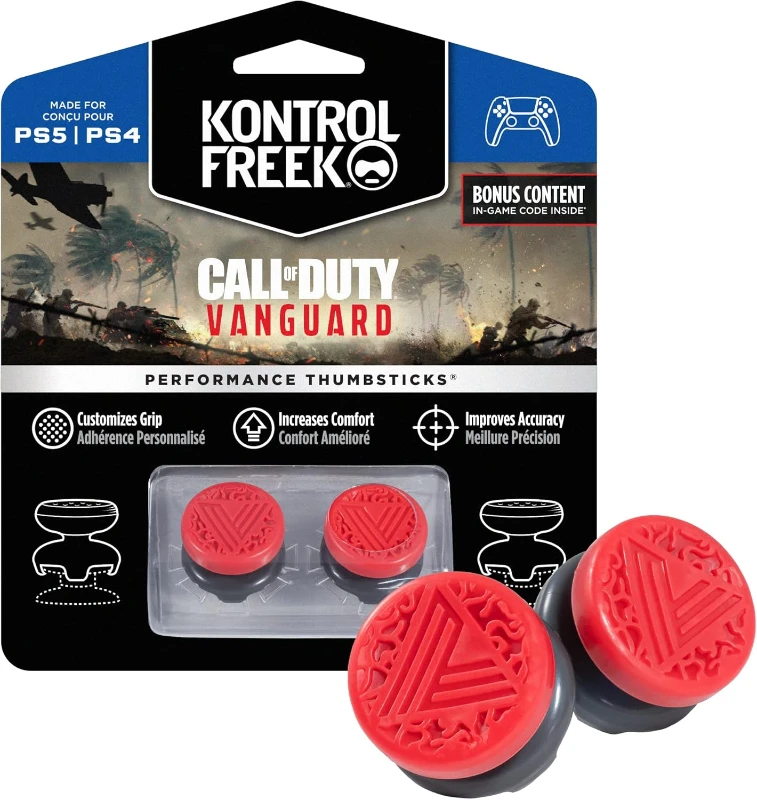 KontrolFreek Call of Duty Vanguard Performance Thumbsticks PS5 PS4 Uyumlu Kırmızı Siyah - CL53