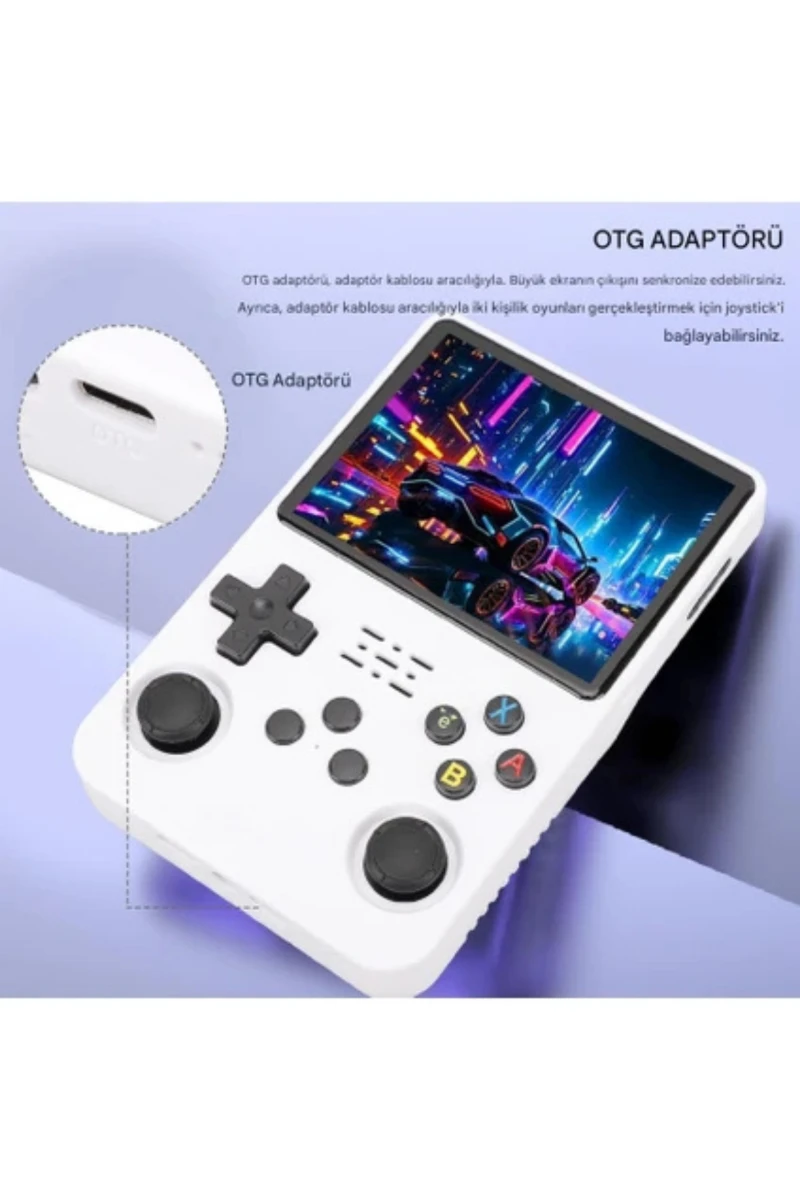 R36 Pro Retro Oyun Konsolu – 3,5″ IPS Ekran – 30.000+ Klasik Oyun – Taşınabilir - MAVİ