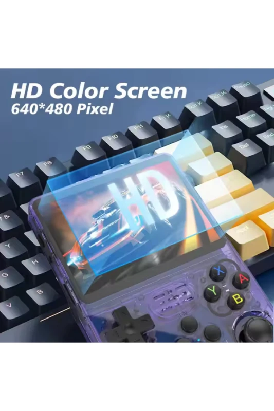 R36 Pro Retro Oyun Konsolu – 3,5″ IPS Ekran – 30.000+ Klasik Oyun – Taşınabilir - MAVİ