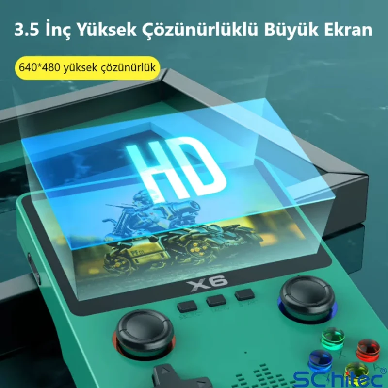 X6 Taşınabilir Retro Oyun Konsolu – 10.000 Yüklü Oyun – HD Game Stick (Mor)