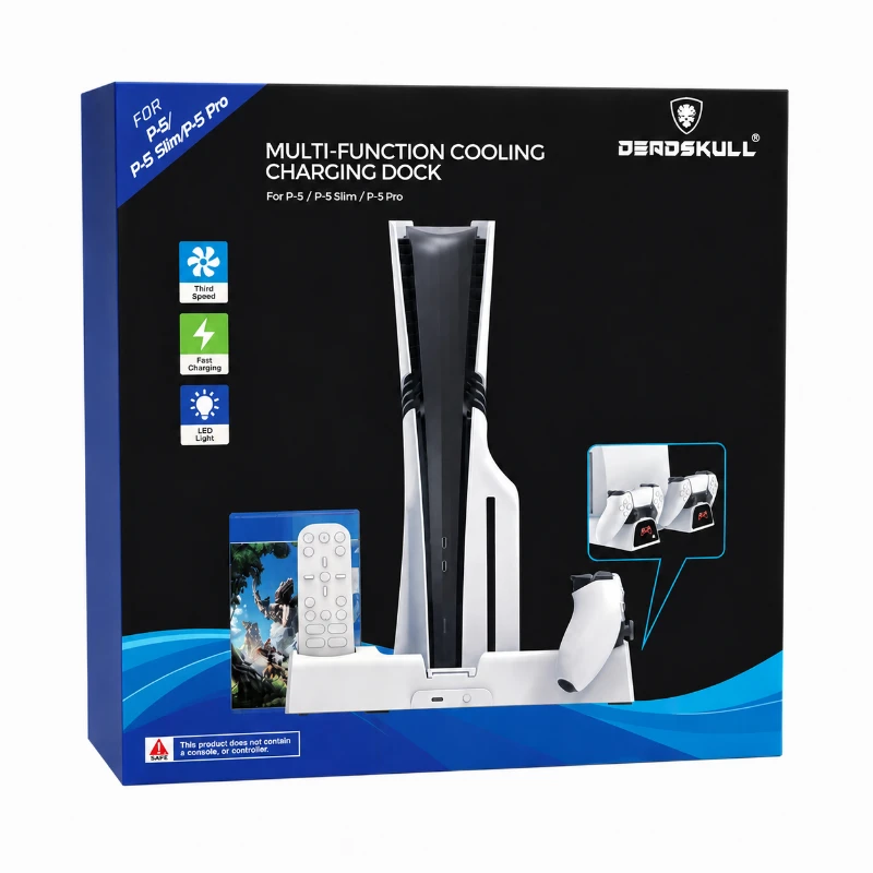 PS5 / PS5 Slim / PS5 PRO Uyumlu Soğutmalı Şarj İstasyonu – Çok Fonksiyonlu Şarj Standı CL-3532C