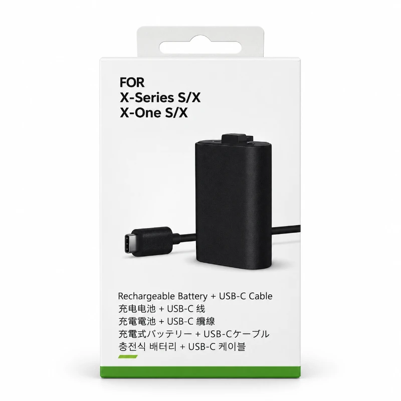 Xbox Series X/S ve Xbox One S/X Uyumlu Şarj Edilebilir Oyun Kolu Bataryası + USB-C Şarj Kablosu Set
