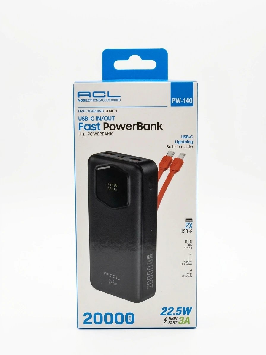 ACL PW-140 20000 22.5W Dijital Göstergeli Hızlı Powerbank