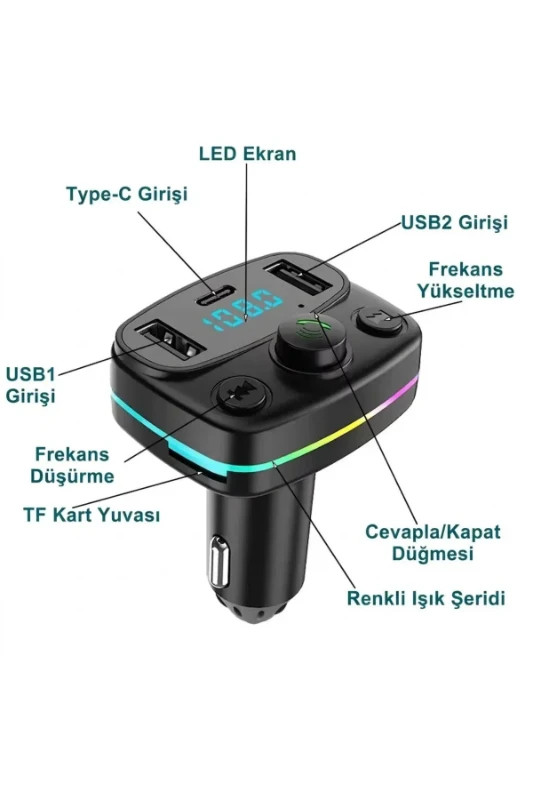ACL AFT-10 Bluetooth 5.0 Araç İçi FM Transmitter ve Hızlı Şarj Cihazı