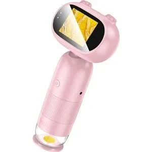 Hoco Çocuk El Mikroskobu Kameralı – LCD Ekranlı Dijital Mikroskop (Pembe)