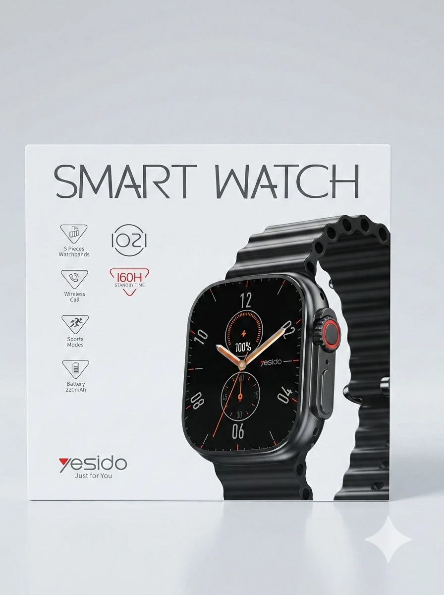 Yesido IO21 Smart Watch Akıllı Saat – 5 Kordonlu – NFC – BT Arama – IPX4 - 1.96 inç