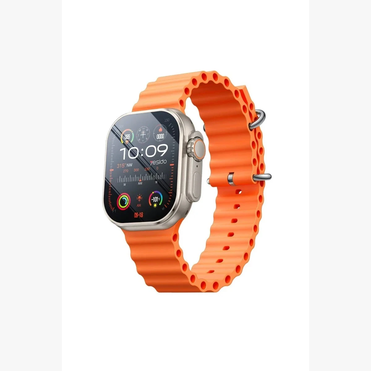 Yesido IO26 Smart Watch 2.02” HD IPS BT Call Akıllı Saat – Turuncu Spor Kordon