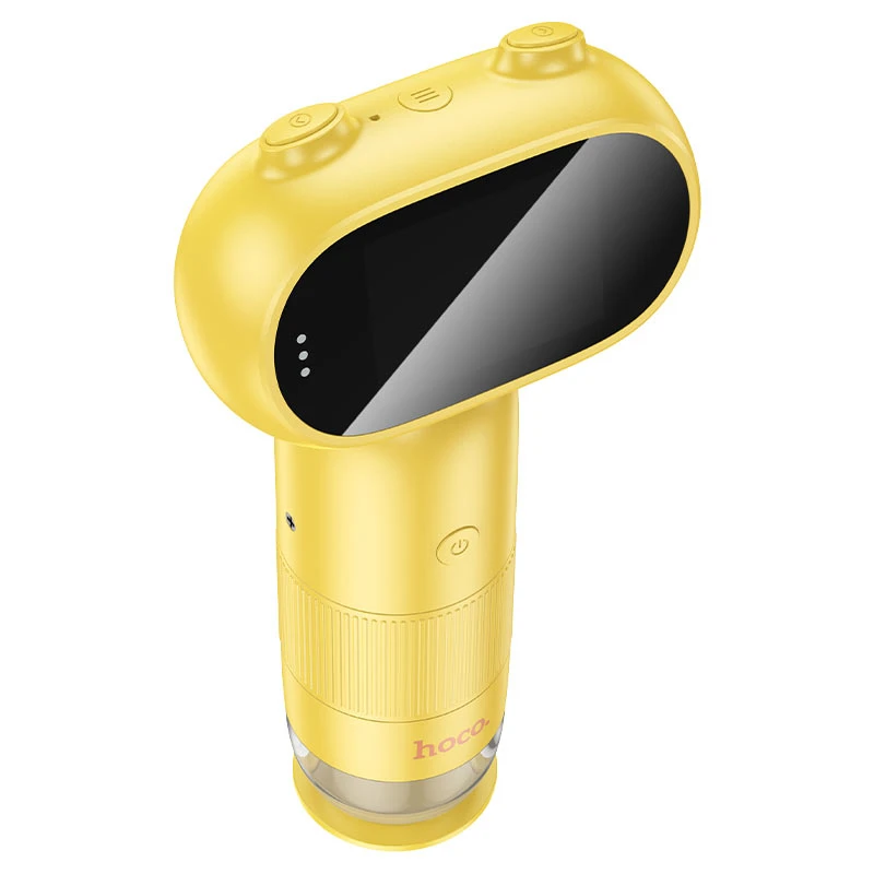 Hoco Çocuk El Mikroskobu Kameralı – LCD Ekranlı Dijital Mikroskop (Sarı)