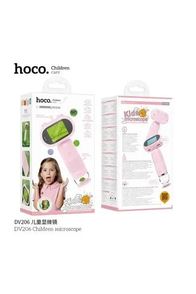 Hoco Çocuk El Mikroskobu Kameralı – LCD Ekranlı Dijital Mikroskop (Pembe)