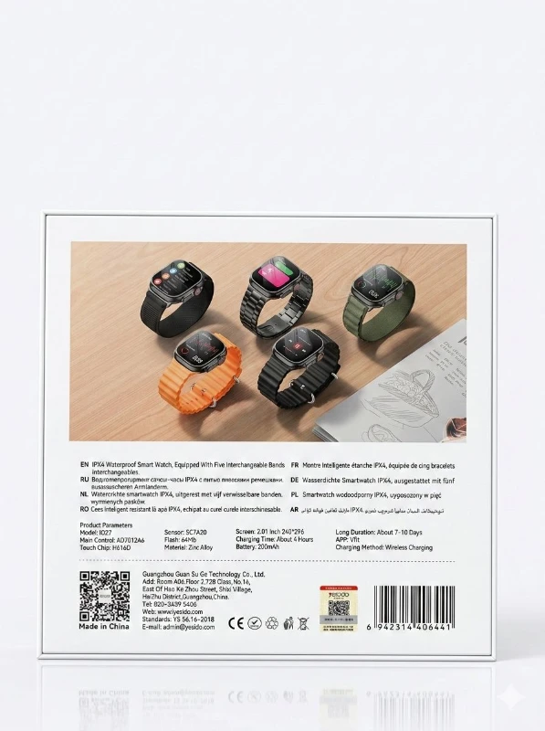 Yesido IO27 Smart Watch Akıllı Saat – 5 Kordonlu – NFC – BT Arama – IPX4 - 2.02 inç