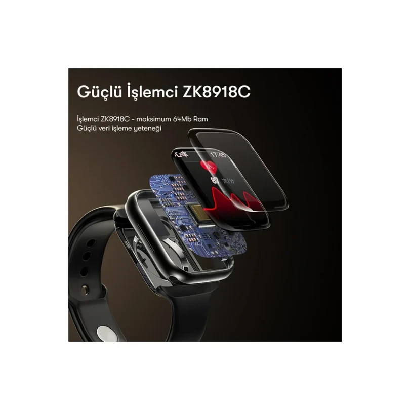 Yesido IO17 1.89” IP68 Su Geçirmez Konuşmalı Akıllı Saat – Siyah