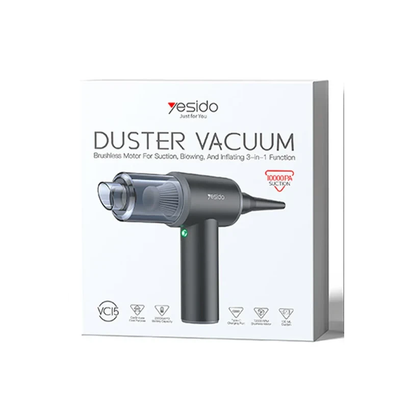 Yesido VC15 95W 9000Pa Araç İçi Süpürge & Üfleme Fonksiyonlu – Siyah