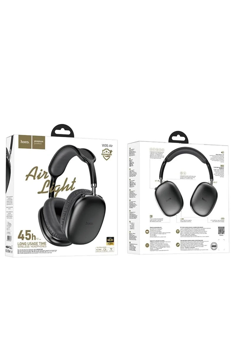 Hoco W35 Air Triumph Bluetooth Kulaklık Aux Destekli – Siyah