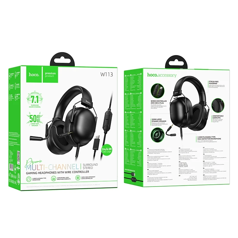 Hoco W113 7.1 Surround USB Gaming Kulaklık – Kablolu Oyuncu Headset