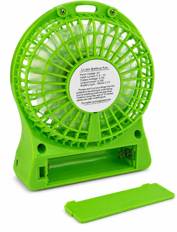 Yeşil Şarjlı Mini Fan 3 Kademeli USB Taşınabilir Masaüstü Fan - YEŞİL - CL-9918
