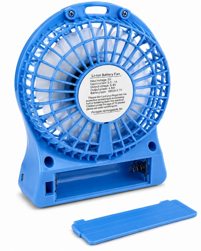 Mavi Şarjlı Mini Fan 3 Kademeli USB Taşınabilir Masaüstü Fan - MAVİ - CL-9918