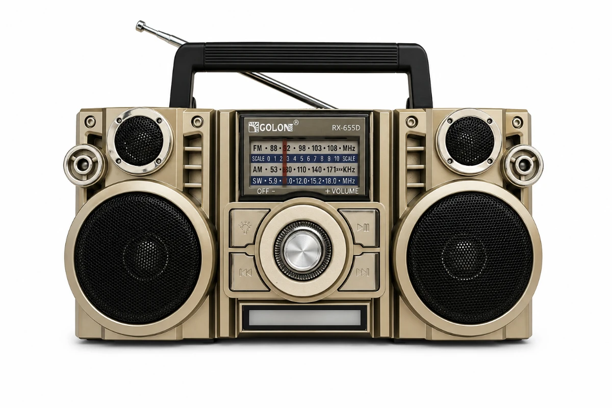 Golon RX-655D Retro Bluetooth Radyo Hoparlör | FM/AM/SW | USB | TF Kart | Güneş Paneli | TWS