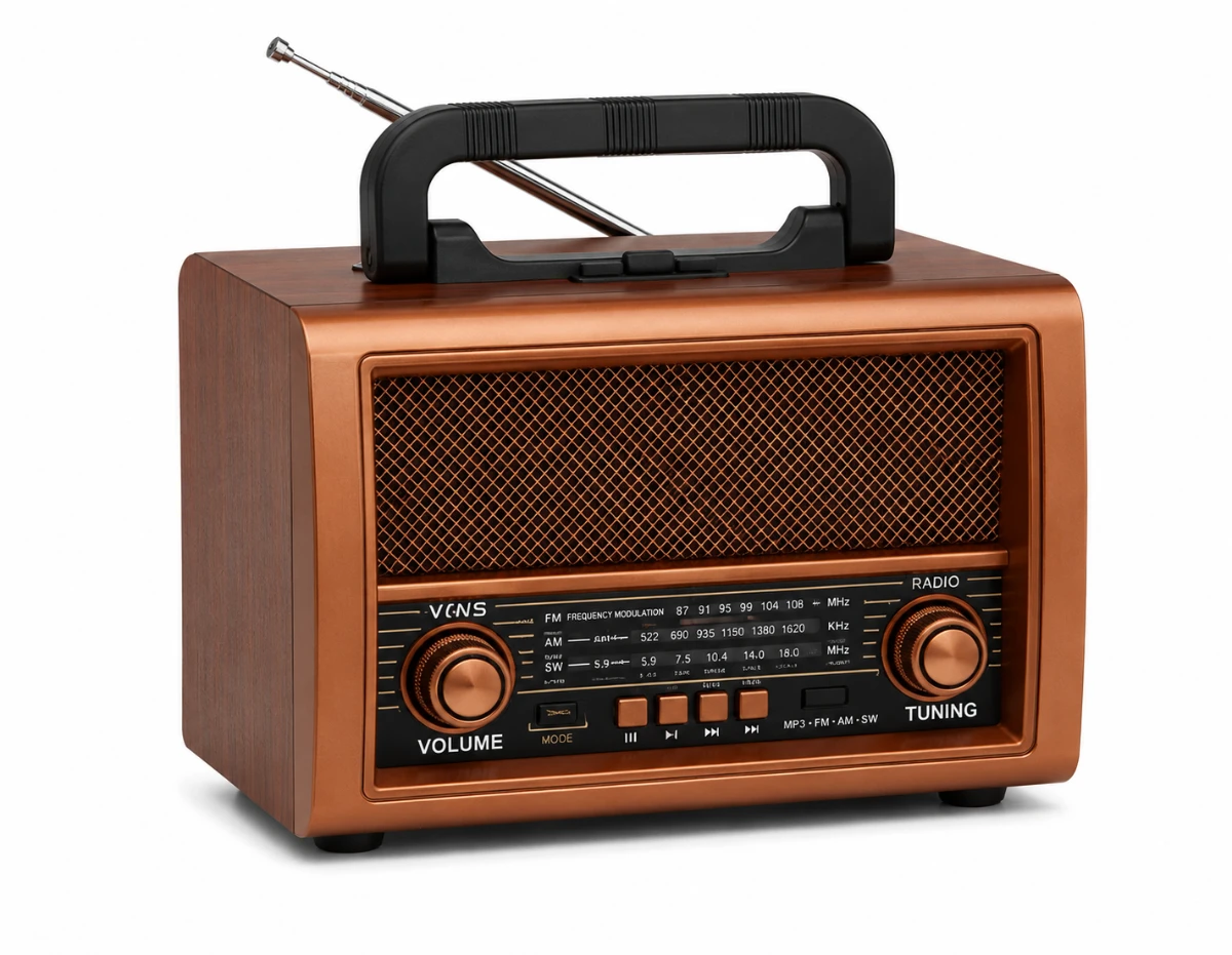NNS NS-6659BT Retro Bluetooth Hoparlör FM AM SW Radyo USB TF Kart AUX Speaker