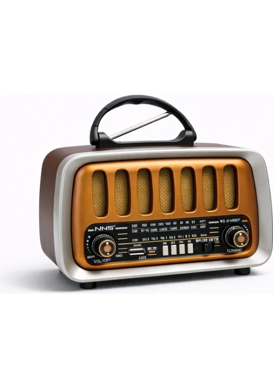 NS-8129BT Retro Bluetooth Hoparlör | FM Radyo | USB / TF Kart | AUX | Taşınabilir Kablosuz Speaker