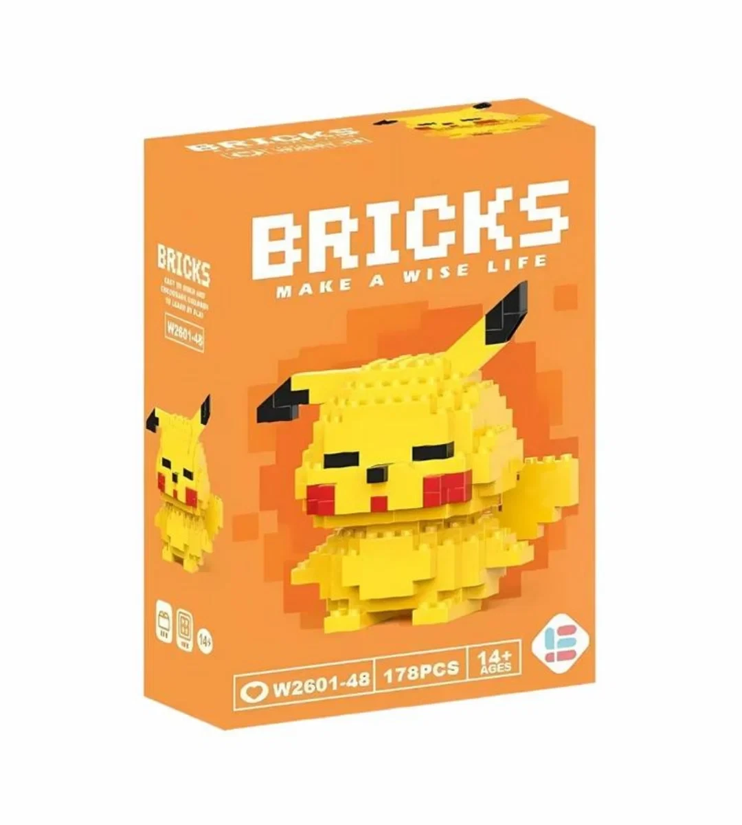 Bricks Puzzle Pikachu Mini Mikro Blok Yapı Oyuncağı Koleksiyon Seti - Q5011